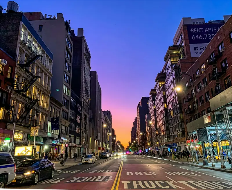 Lower East Side Street At Dusk