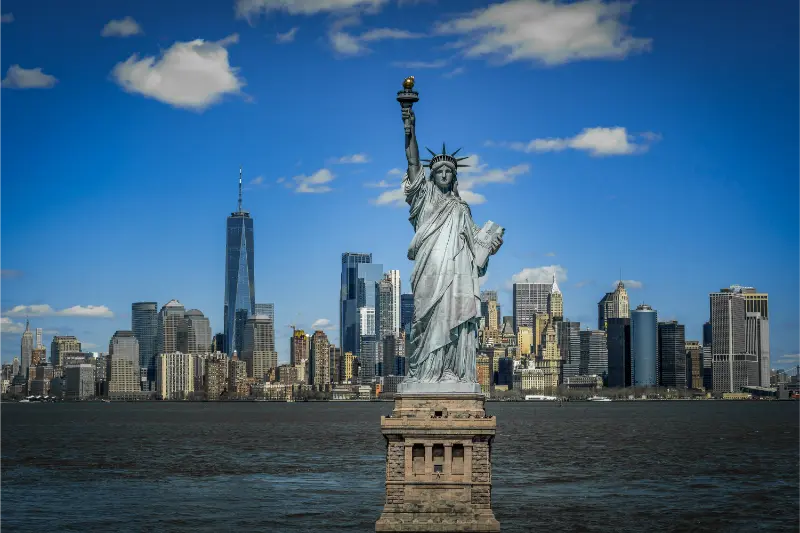 Statue of Liberty and Lower Manhattan skyline