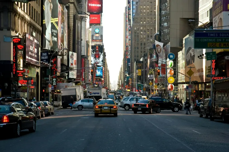 Times Square And Broadway Traffic