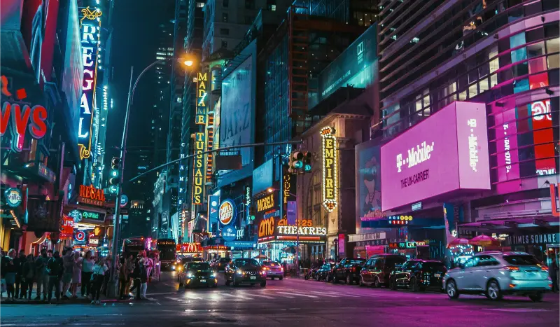 Times Square Broadway At Night