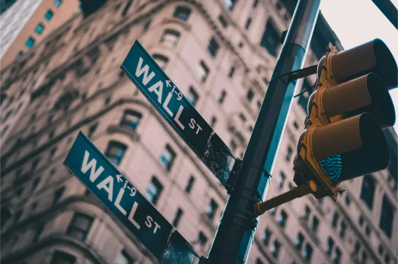 Wall Street sign in the Financial District