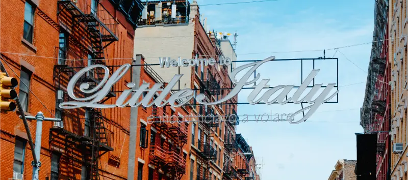 Welcome To Little Italy Sign In Lower Manhattan